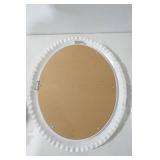 Vintage Burwood White Plastic Hobnail Mirror & Mirrored Sconces