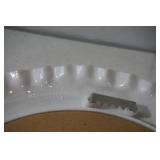 Vintage Burwood White Plastic Hobnail Mirror & Mirrored Sconces
