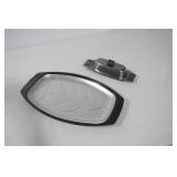 Stainless Steel Butter Dish & Nordic Ware Platter and Platter Holder