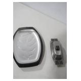Stainless Steel Butter Dish & Nordic Ware Platter and Platter Holder