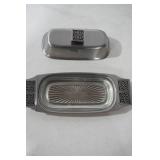 Stainless Steel Butter Dish & Nordic Ware Platter and Platter Holder