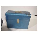Mini Tote, Organizer, Vintage Metal File Storage Container