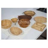 Small Tablecloth, Woven Baskets and Woven Trays