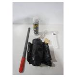 White Flex Seal, Black Garbage Bags, Power Strip, Adaptor, Shoe Horn