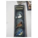Decor, Wooden Signs, Small Hand-Painted Wooden Saw, Vintage Tin