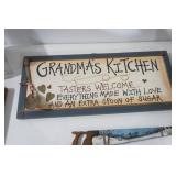 Decor, Wooden Signs, Small Hand-Painted Wooden Saw, Vintage Tin