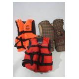 Life Jacket Zipper Case and (3ct) Life Jackets
