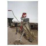 Vintage Golf Bag, Cart & Clubs