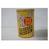 Vintage Metal Can Red Dot Potato Chips-1lb