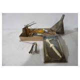 Oil Cans, Funnel, Gear Lube Pump, Air Compressor Sprayer Attachment, (3ct) Vintage Oil Can Spouts