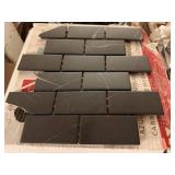 3 Boxes 12"x12" Black Subway Tile