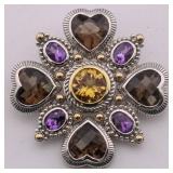 Judith Ripka 14k Gold & Sterling Silver .925 Pendant