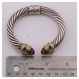 Judith Ripka Sterling Silver .925 Bracelet w/14k Caps
