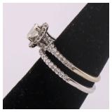 GIA 0.33 Ct Oval Diamond Ring & Band - Size 5