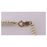Cultured Pearl Necklace w/ 14k Gold Clasp