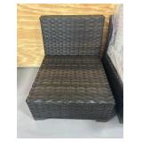 KATHY IRELAND River Brook Collection Lot of 4- K1043B-AS-DB Patio Chairs with Cushions- Walnut Wicker