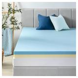 ZINUS 4 Inch Green Tea Cooling Gel Memory Foam Mattress Topper, Cooling Gel Foam, Pressure-Relieving Design, CertiPUR-US Certified, King