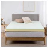 ZINUS 3 Inch Green Tea Memory Foam Mattress Topper, Pressure-Relieving Layers, CertiPUR-US Certified, Short Queen