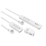 4 ft. Multiple Outlet and Wall Mounted Surge Protector Set (3-Pack)