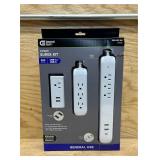 4 ft. Multiple Outlet and Wall Mounted Surge Protector Set (3-Pack)
