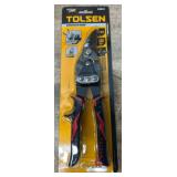 Aviation Snip Left Industrial Cr-Mo Material, Length: 10, Two-Component Plastic Handle