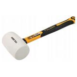 Rubber Mallet 16oz Industrial Natural Rubber, Soft Type, Fiberglass Handle