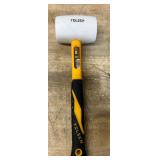 Rubber Mallet 16oz Industrial Natural Rubber, Soft Type, Fiberglass Handle