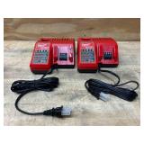 MILWAUKEE Battery Charger M12 and M18 lot of 2