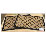 Beige Panama EMB Indoor, Outdoor 18 in. x 30 in. Rubber Backed Door Mat (lot of 2)