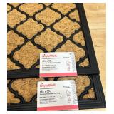 Beige Panama EMB Indoor, Outdoor 18 in. x 30 in. Rubber Backed Door Mat (lot of 2)