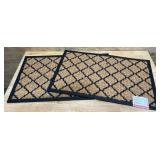Beige Panama EMB Indoor, Outdoor 18 in. x 30 in. Rubber Backed Door Mat (lot of 2)