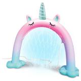Lot of 3- Sprinklers for Yard   Colorful Inflatable Sprinkler Arch for Kids   Easy and Quick Inflation   Requires Hose Attachment   Perfect for Summertime, Outdoor Play (Unicorn)