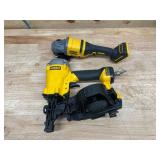 DEWALT - Lot of 2 - Angle Grinder and Nail Gun (Non Working)