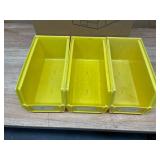 ULINE - Lot of 12 - Yellow Plastic Stackable Bins 11 x 5 1/2 x 5