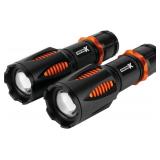 Performance Tool W2671 2Pk Fpx Flashlights W/ Pouch, Adjustable Duofocus Beam, Warm White LED, Water and Impact Resistant (0922255)
