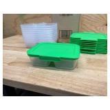 Sistema Nest It Meal Prep Food Storage Containers with Lids, 2 Compartments, 3.7 Cups, Plastic, 10-Pack, Green