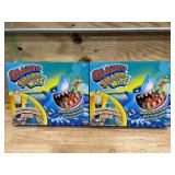 Lot of 2 - Pressman Goliath Giant Shark Bite Game - Snag Fish from Shark Before He Jumps Up - Jumps Nearly 3 Feet - Ages 4 and Up, 2-4 Players, Blue Light, Small