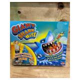 Lot of 2 - Pressman Goliath Giant Shark Bite Game - Snag Fish from Shark Before He Jumps Up - Jumps Nearly 3 Feet - Ages 4 and Up, 2-4 Players, Blue Light, Small