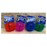 Petsport Assorted TPR Gorilla Spiky Ball Ball Dog Toy Large (lot of 4)
