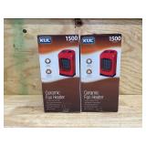 KUL 1500 Watt Red Ceramic Fan Heater - Model 369927 (lot of 2)