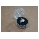 Silver Tone Turquise Ring