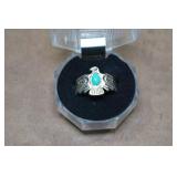 Silver Tone Turquise Ring