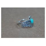 Silver Tone Turquise Ring