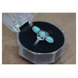 Silver Tone Turquise Ring