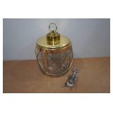 Vintage MCM Glass & Brass Ice Bucket