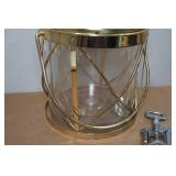 Vintage MCM Glass & Brass Ice Bucket