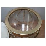 Vintage MCM Glass & Brass Ice Bucket