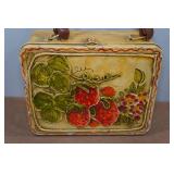 Vintage Metal Lunch Box Purse with Leather Strap