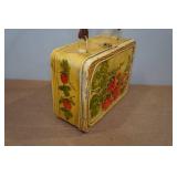 Vintage Metal Lunch Box Purse with Leather Strap