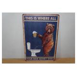 Novelty Metal Sign - Beer Money